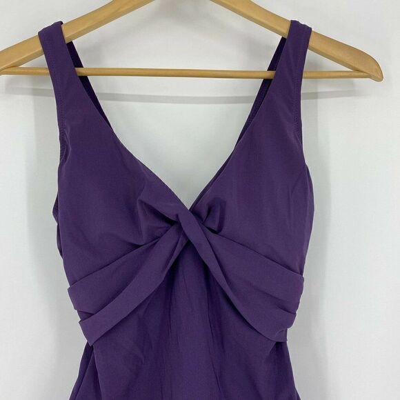 Lands End Swimsuit V-neck Tie Waist Belt - Picture 2 of 7